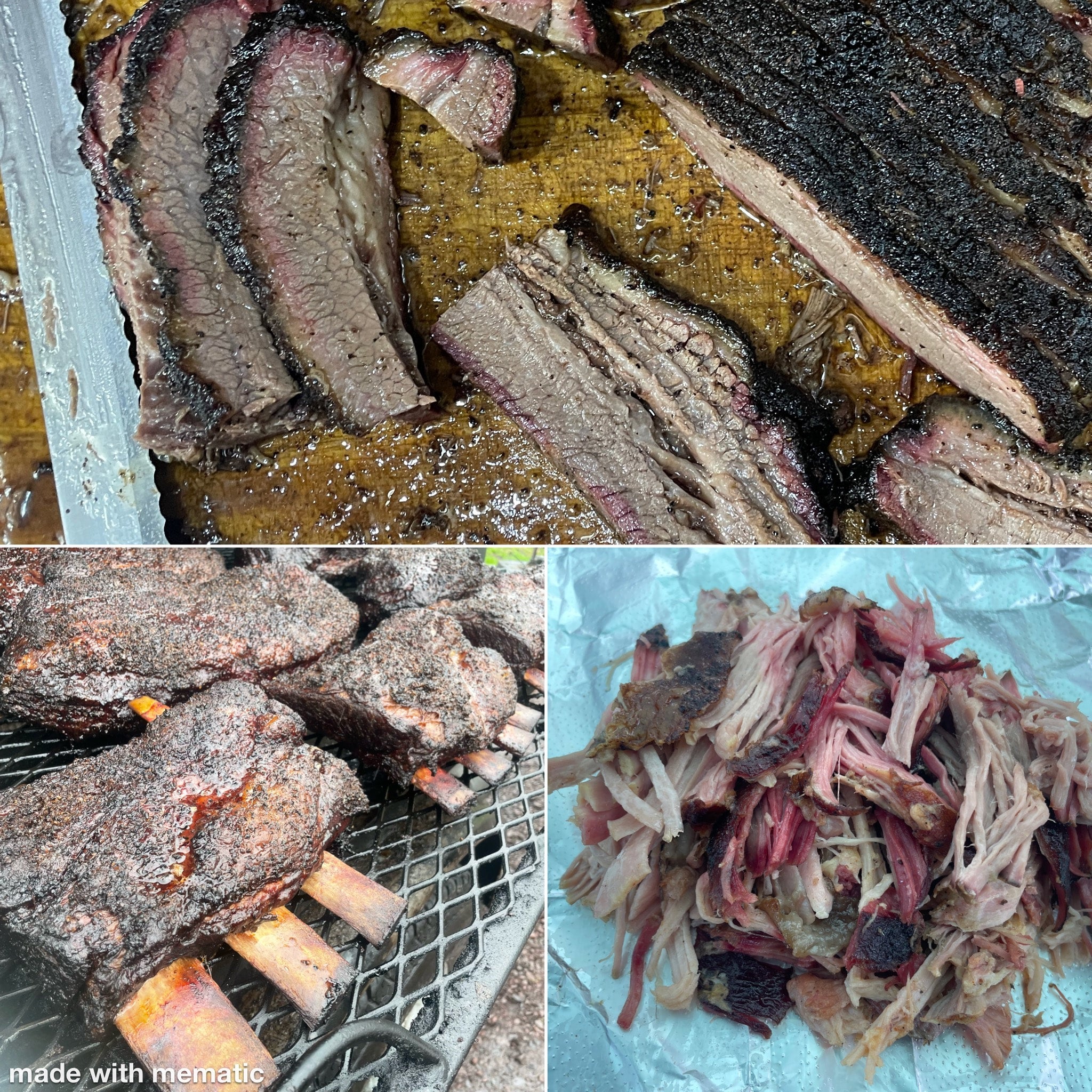 3 Meats Sampler, and 2 Sides Platter (Three 1\4 Lb Portions Of Meat ...